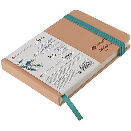 Скетчбук для акварели "Ладога", А6, 100% хлопок, 300 г/м2, 20 листов, персиковый - 2