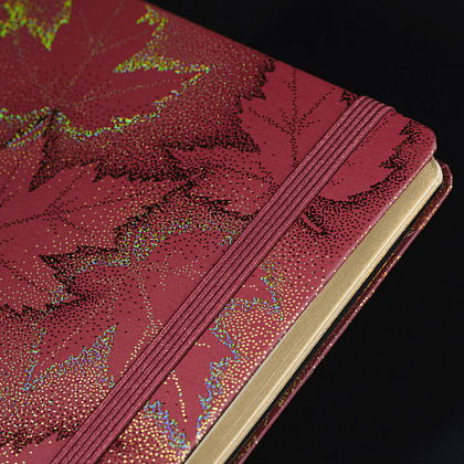 Блокнот "Foliage maple", А5, 96 листов, линейка, на резинке, красный - 5