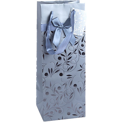 Пакет бумажный подарочный "Маленькие листики", 12.7x33x11.3 см, ассорти