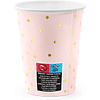 Стакан бумажный "Горошек", 6 шт, 260 мл, светло-розовый - 2