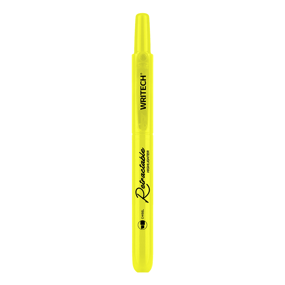 Маркер текстовый автоматический "Retractable", желтый