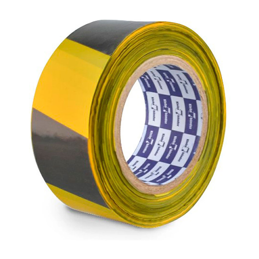 Лента оградительная "Klebebander", 5 смx200 м, черный, желтый