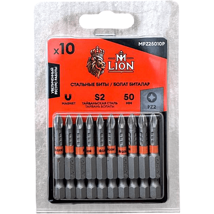Бита стальная M-Lion MPH25010P, PH 2х50мм, 10 шт/упак