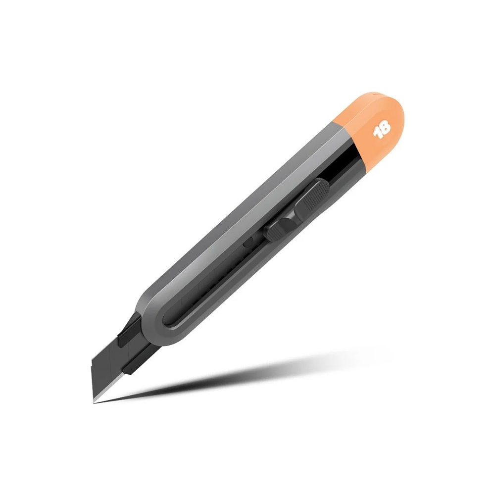 Нож строительный Deli HS HT4018C, 18мм, Soft Touch, оранжевый