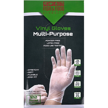 Перчатки виниловые одноразовые, р-р М, 100 шт/упак, прозрачный