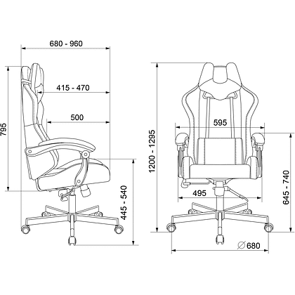 Кресло компьютерное Бюрократ A4Tech Bloody GC-560, искусственная замша, черный, металл - 18