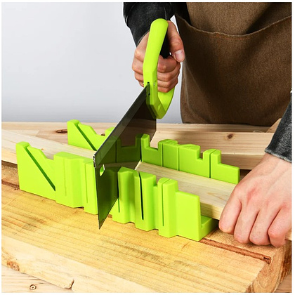 Стусло с ножовкой Deli GS EDL580900, 22.5°/45°/90°, 13 TPI, 300 мм, черный, зеленый - 4