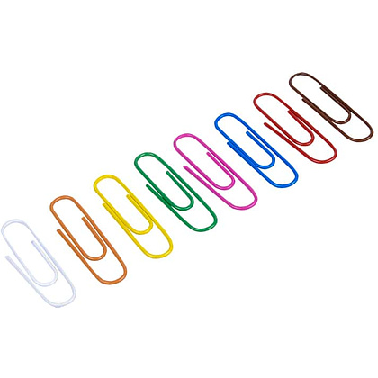 Скрепки цветные "Бугинком", 28 мм, 100 шт, цветные флуорисцентные - 3