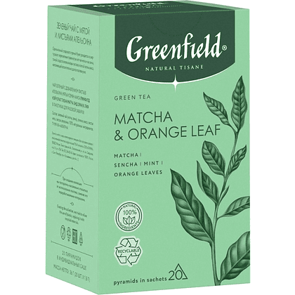 Чай "Greenfield" Tisane Matcha&Orange Leaf, 20 пакетиков x 1.8 г, зеленый - 2