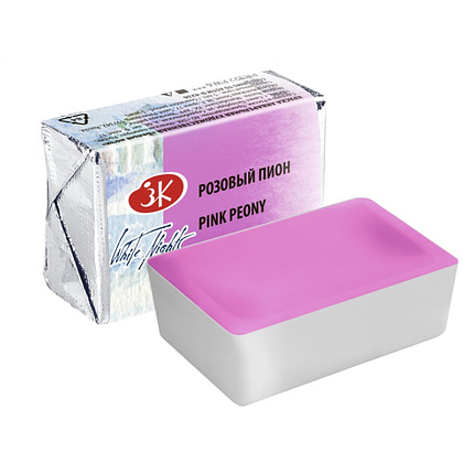 Краски акварельные "Белые ночи", 366 розовый пион, кювета