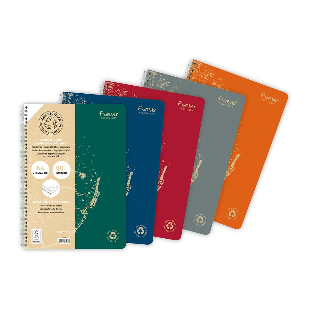 Блокнот Clairefontaine "Forever Premium", А4, 60 листов, линейка, ассорти