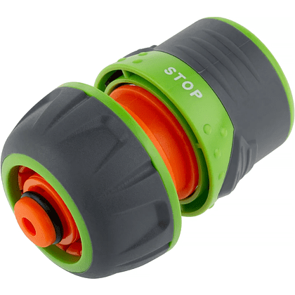 Коннектор Amigo Grande "79300", 3/4", с аквастопом, пластик, серый, зеленый