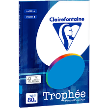 Бумага цветная "Trophée", А4, 100 листов, 80 г/м2, ярко-синий