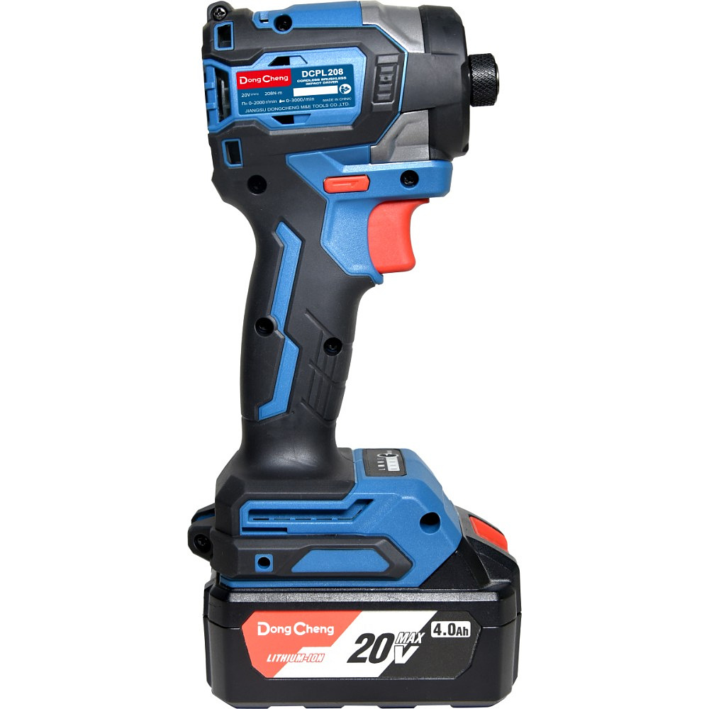 Аккумуляторный шуруповерт DongCheng DCPL208 (TYPE EM), 20 В, 208 Нм, 2 АКБ, 4 Ач, З/У 2 А - 5