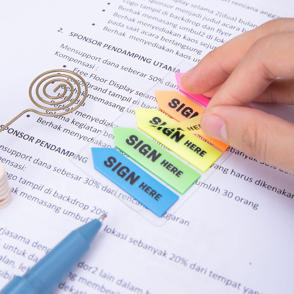 Закладки клейкие "Deli", 44x12 мм, 100 шт, ассорти - 3