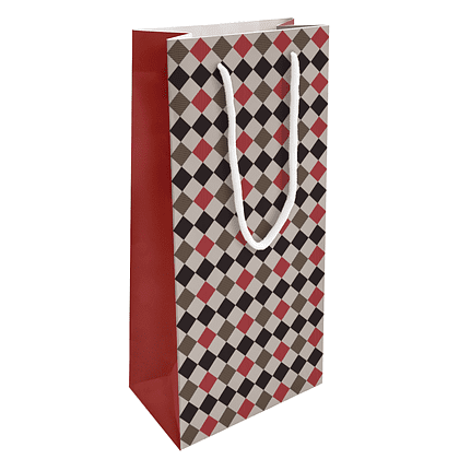 Пакет бумажный подарочный "Cage", 15х32х8 см, красный