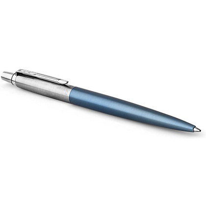 Ручка шариковая автоматическая "Parker Jotter Waterloo Blue CT", 0.7 мм, голубой, серебристый, стерж. синий - 2