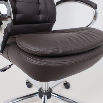 Кресло для руководителя AksHome "Richard new", экокожа, металл, коричневый - 24