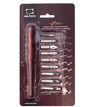 Набор перьев для каллиграфии "Малевичъ", с держателем, 9 шт.