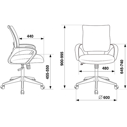 Компьютерное кресло Бюрократ CH-695N, экокожа, пластик, черный - 11
