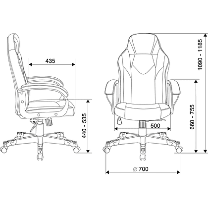 Кресло игровое Бюрократ Zombie GAME 17 экокожа, ткань, черный, серый - 11