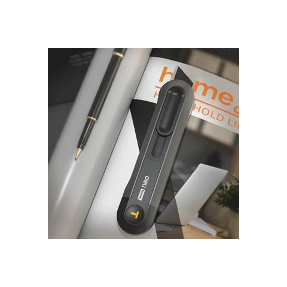 Нож строительный Deli HS EHT4018, 18 мм, Soft Touch, черный - 12