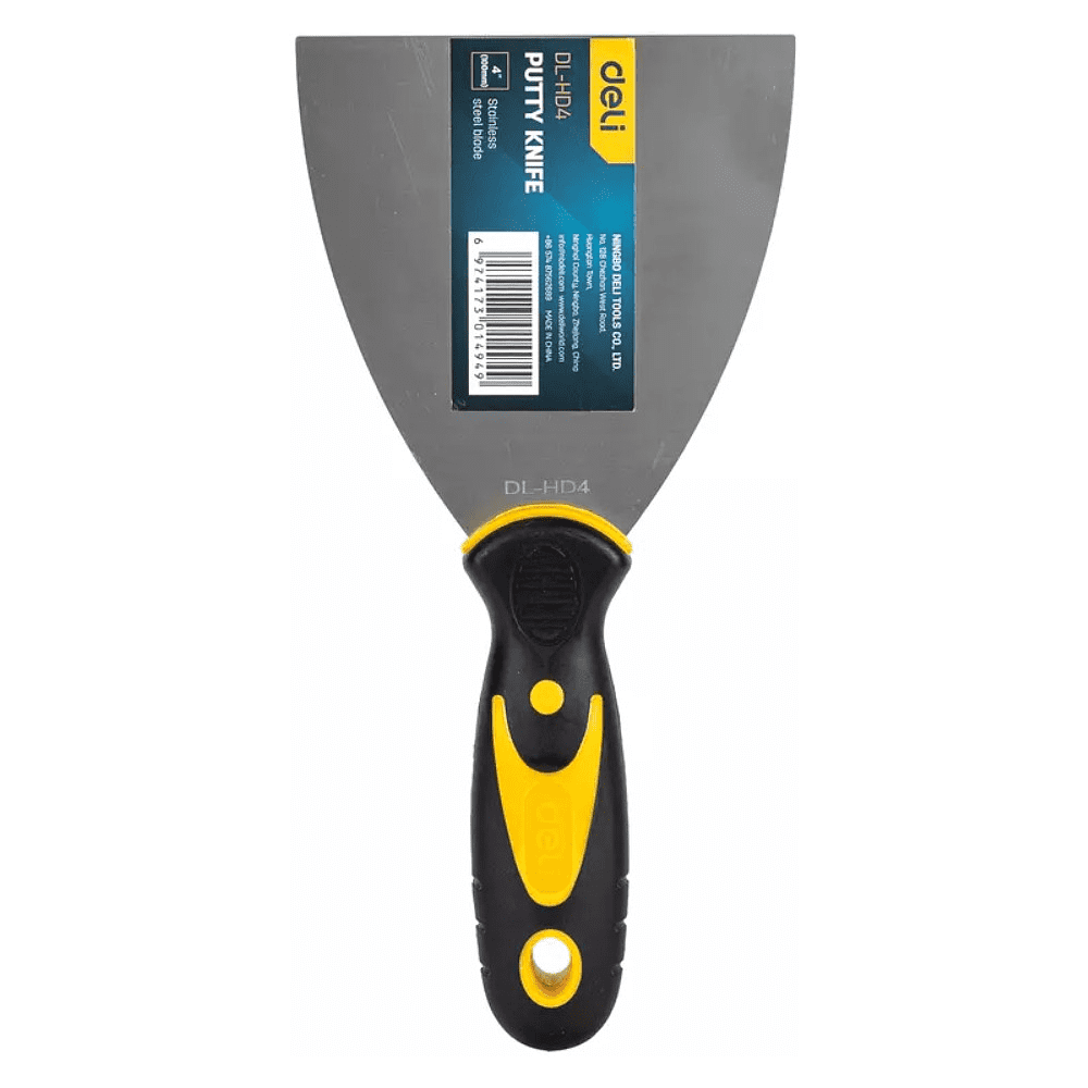 Шпатель Deli "EDL-HD4", 100 мм, черный, желтый