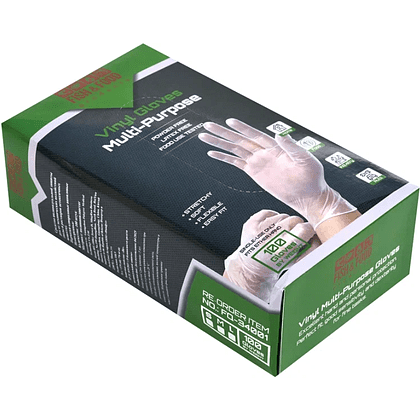 Перчатки виниловые одноразовые, р-р L, 100 шт/упак, прозрачный - 3