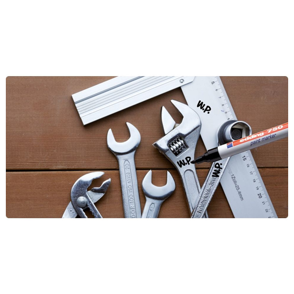 Маркер перманентный на нитрокраске Edding "750", черный - 6