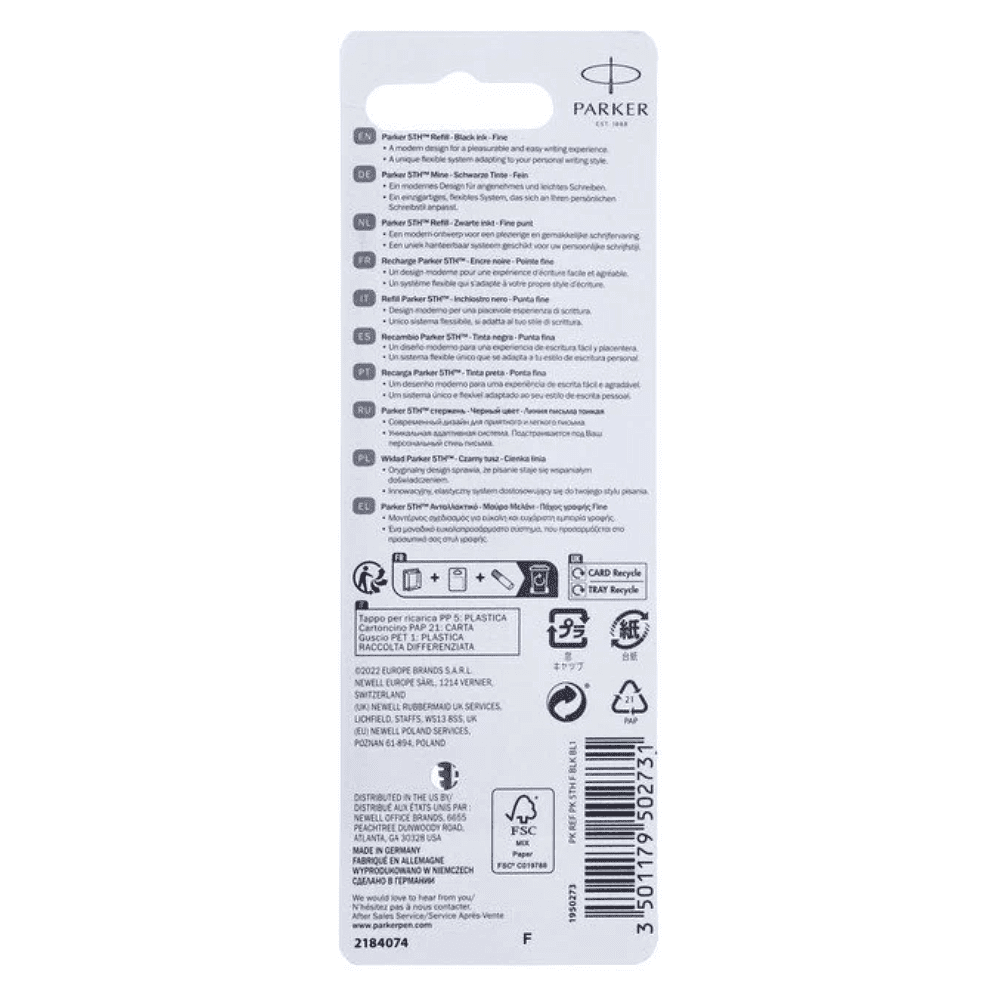 Стержень для ручек "Parker 5-й пишущий узел", 0,5 мм, стержень черный - 5