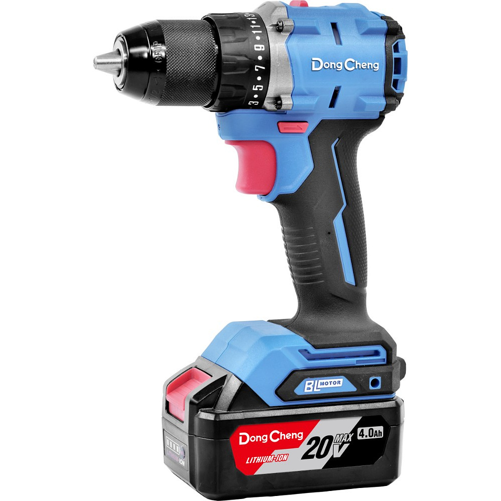 Аккумуляторная дрель-шуруповерт DongCheng DCJZ2060 (TYPE EM), 20 В, 60 Нм, 2 АКБ, 4 Ач, З/У 2 А - 3