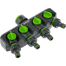 Разделитель потоков Amigo Grande "79817", 3/4-1", 4-х канальный, пластик, черный, зеленый