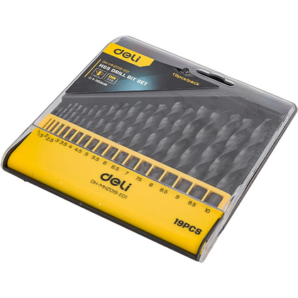 Набор сверл по металлу Deli "EDH-MHZ019-ED1", 19 шт, черный - 2