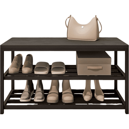 Обувница ALLERD 2 RION, черный муар, 830х320х450, металл бруклин