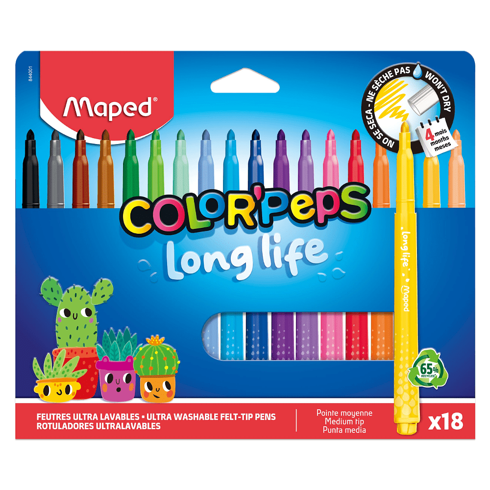 Фломастеры "Color Peps Long Life", 18 шт