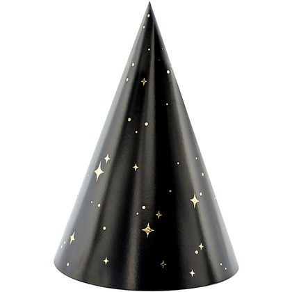 Колпаки праздничные "Happy New Year", 6 шт, черный - 3