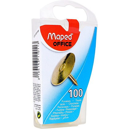 Кнопки канцелярские Maped, 10 мм, 100 шт, золотистый