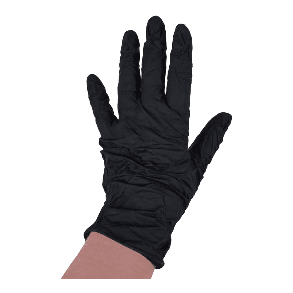 Перчатки нитриловые неопудренные одноразовые BVB, р-р S, 100 шт./уп., черный - 3