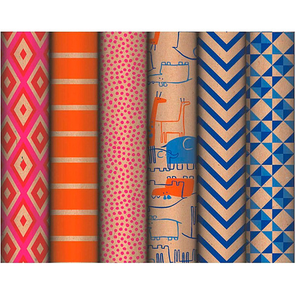 Бумага декоративная в рулоне "Brown Craft. Fantasy", 2x0.7 м, 60 г/м2, ассорти