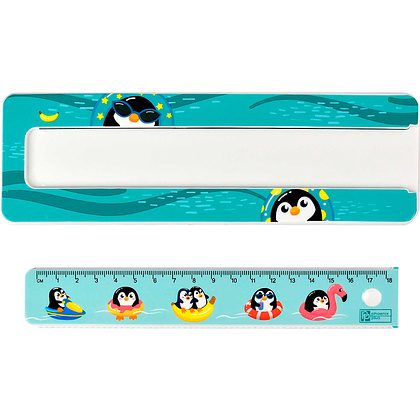 Пенал "Пингвины" с линейкой, 1 отделение - 5