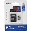Карта памяти MicroSDXC "Netac P500 Standard", 64GB, U1/C10, с адаптером - 2