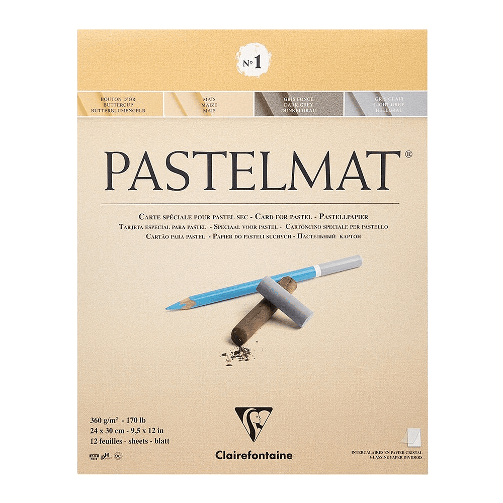 Блок-склейка для пастели "PastelMat" №1, 24x30 см, 360 г/м2, 12 листов, 4 цвета