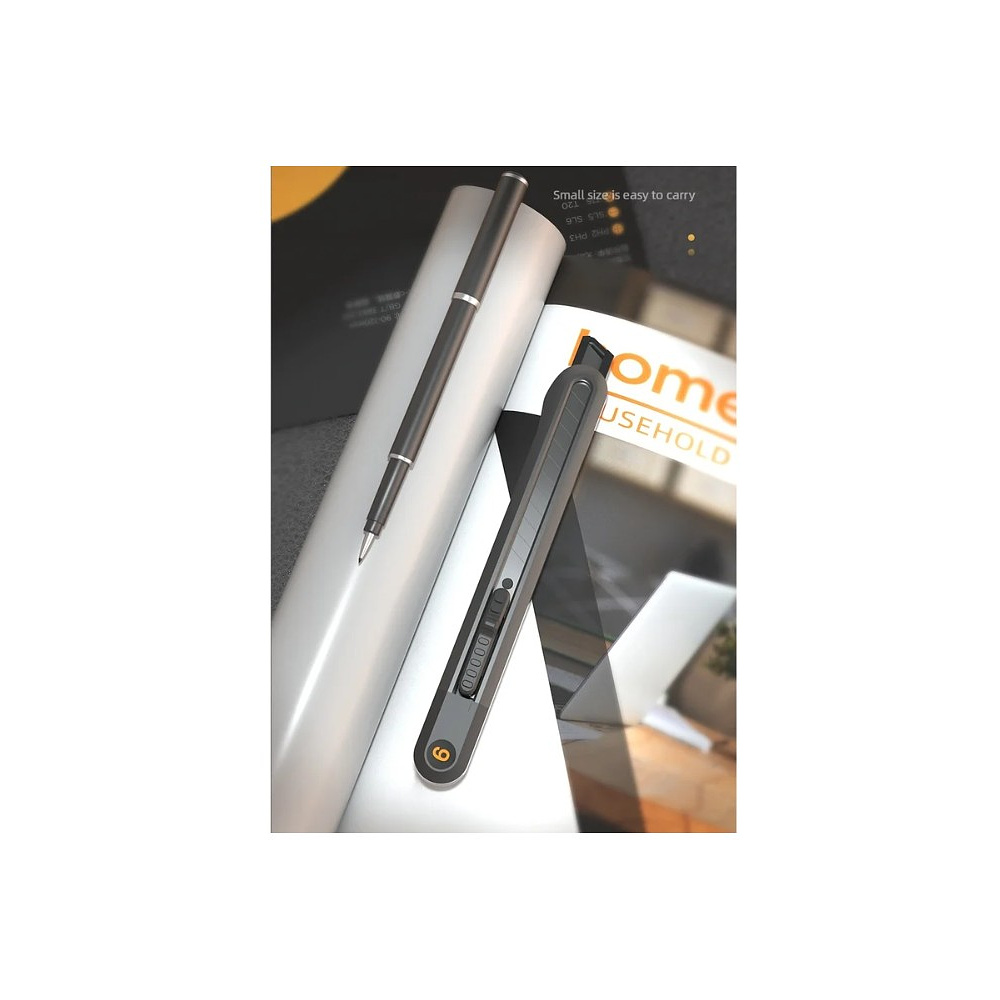 Нож строительный Deli HS EHT4009, 9 мм, Soft Touch, черный - 5