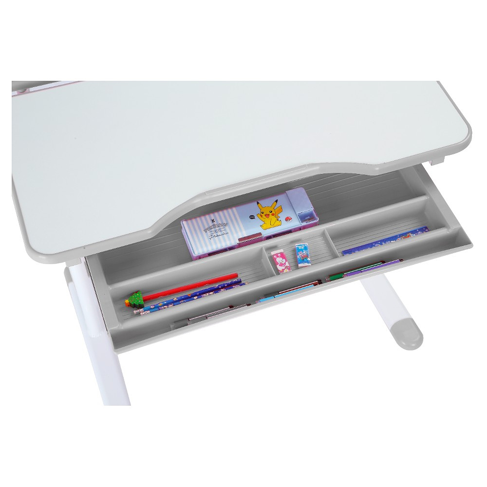 Комплект растущей мебели Fundesk "Cubby Botero": парта, стул, подставка для книг, LED-лампа, серый - 7