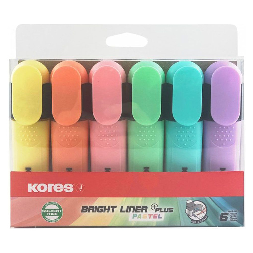 Набор маркеров текстовых "Bright Liner Pastel", 6 шт, ассорти