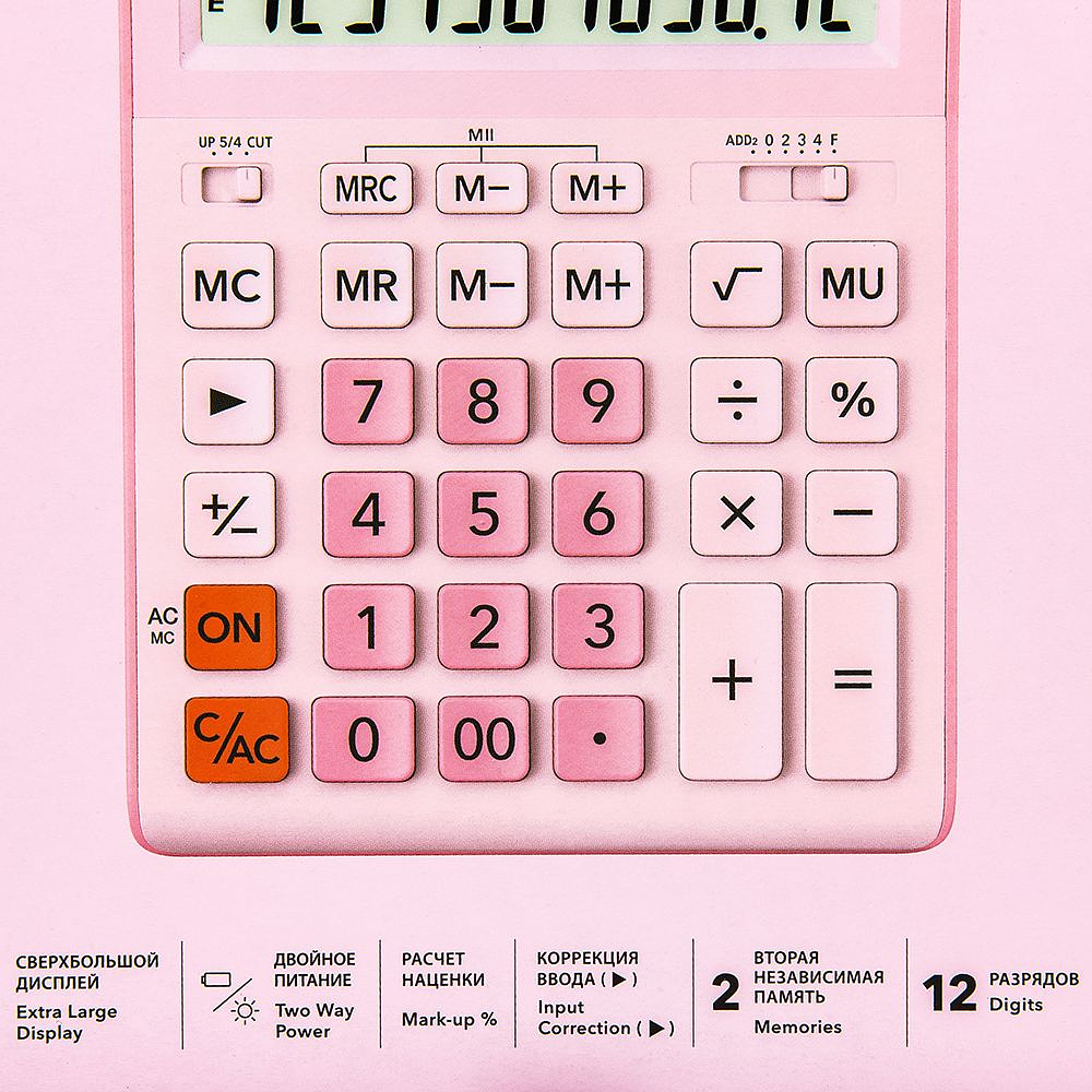 Калькулятор настольный Casio "GR-12", 12-разрядный, синий - 4