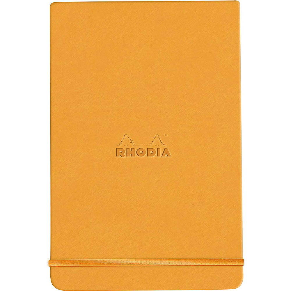 Блокнот "Rhodiarama Webnotepad" на резинке, A5, 96 листов, линейка, оранжевый