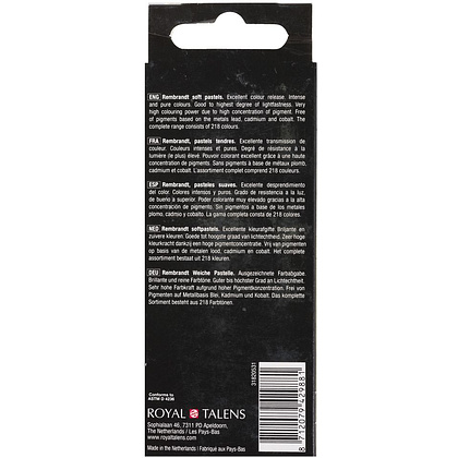 Набор мягкой пастели "Rembrandt Half Pastel", 5 цветов, светлые серые - 4