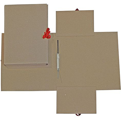 Папка-скоросшиватель с завязками, 50 мм, 4 завязки, крафт - 5