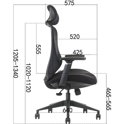 Кресло для руководителя EVOLUTION "OFFICE COMFORT", ткань, сетка, пластик, черный - 10
